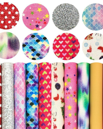 Chic Blossom Glitter Fabric Set: Luxe Materials for Stylish DIY Creations