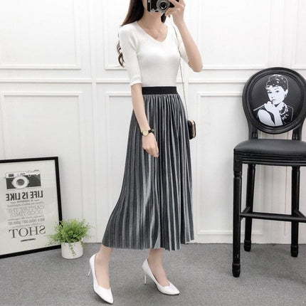 Chic Black Vintage A-Line Midi Skirt - Must-Have Winter Wardrobe Essential