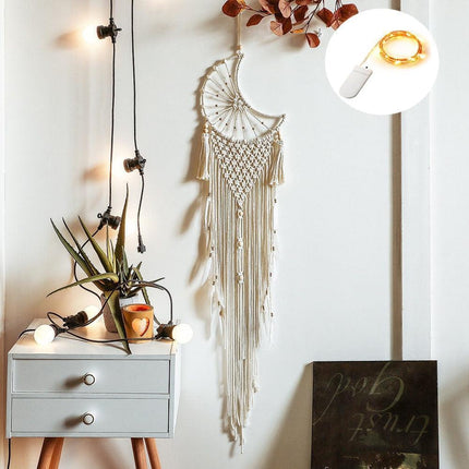 Moonlit Dreams Macrame Wall Hanging - Handcrafted Eco-Conscious Bohemian Decor