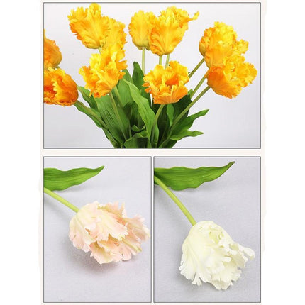 Luxurious Parrot Tulip Silk Flowers - Exquisite Artificial Blooms for Special Occasions