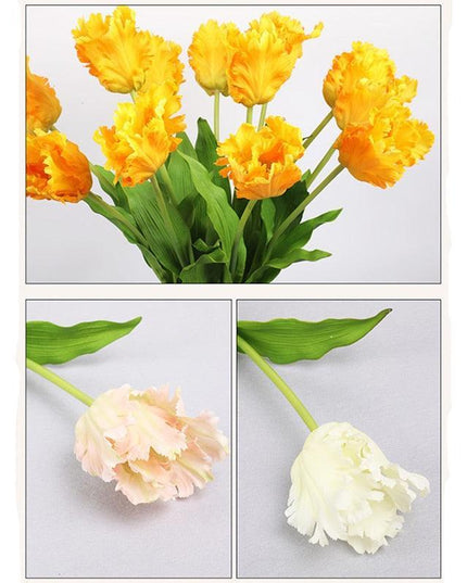 Luxurious Parrot Tulip Silk Flowers - Exquisite Artificial Blooms for Special Occasions