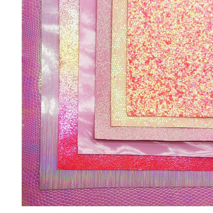 Chunky Pink Glitter Faux Leather Sheets - Creative Crafters' Essential