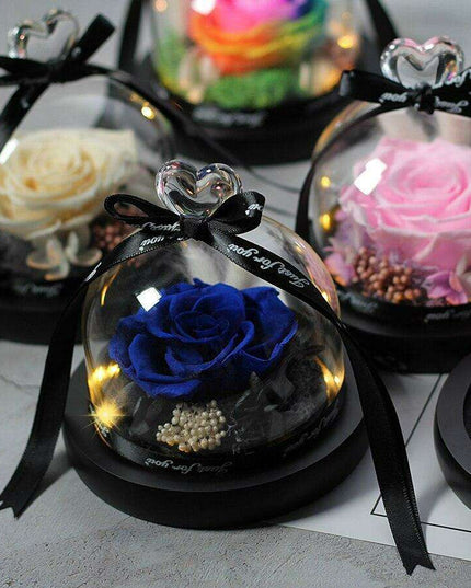 Timeless Romance: Preserved Rose in Glass Dome - A Cherished Token of Everlasting Love