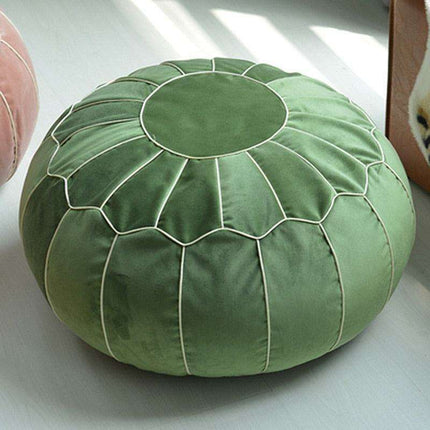 Vibrant Embroidered Velvet Moroccan Pouf Ottoman - Cozy Chic Accent Piece