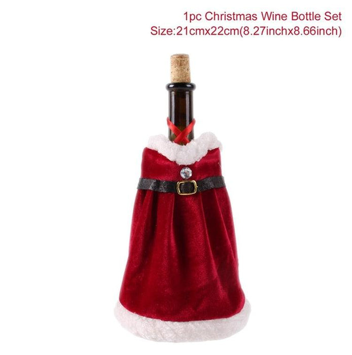 Festive Christmas Wine Bottle Cover for Holiday Joy and Elegance