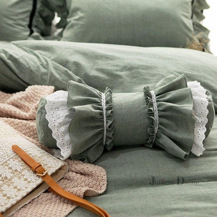 Embroidered Elegance White Lace Cushion - European-Inspired Luxurious Home Decor Accent