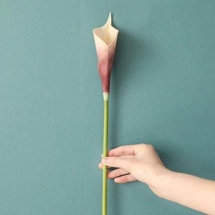 Chic Set of 5 Lifespan PU Calla Lily Stems - 65cm Realistic Artificial Flowers