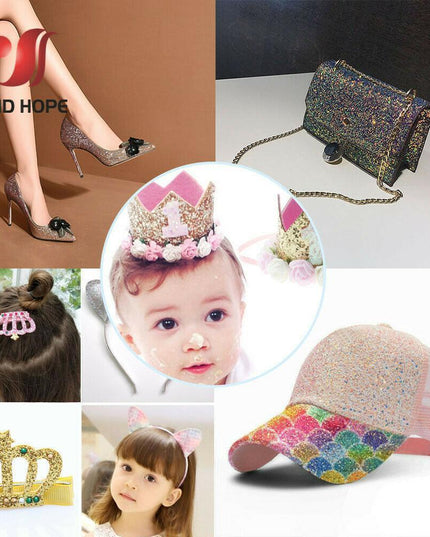 Iridescent Rainbow Sparkle Fabric Sheets - Perfect for Creative DIY Projects