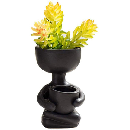 Whimsical Humanoid Ceramic Planter: A Stylish Accent for Contemporary Spaces