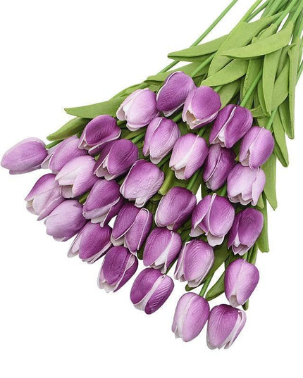 31-Piece Lifelike Real Touch Tulip Arrangement for Weddings and Home Decoration