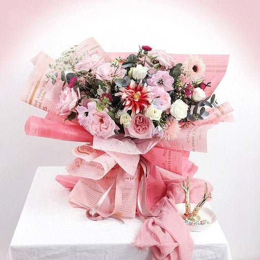 English Alphabet Floral Bouquet Gift Wrap Paper - Creative DIY Craft Supply