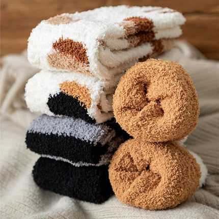 Adorable Furry Paws Women's Fleece Socks - Snuggly and Charming for Cozy Feet