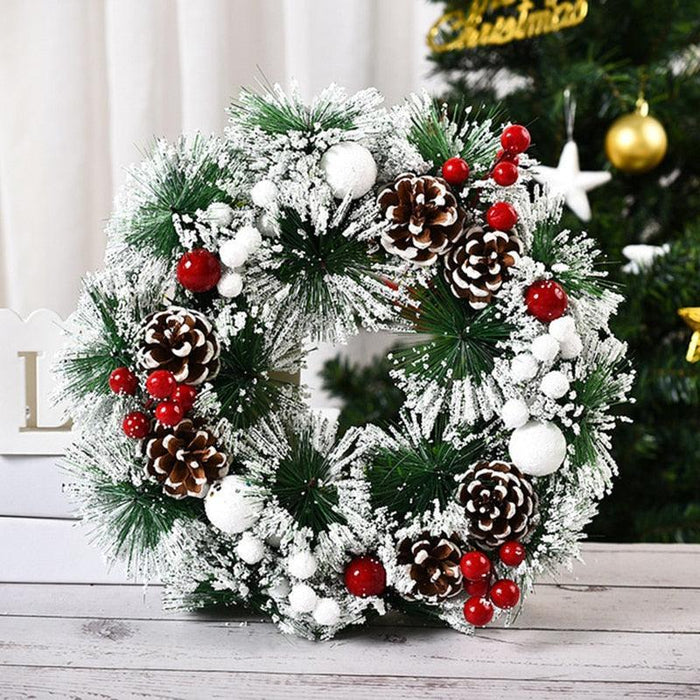 DIY Rustic Christmas Wreath Frame with Pine Cones and Berry Accents