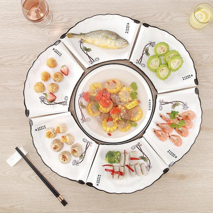 Sophisticated Fan-Designed Bone China Tableware Set