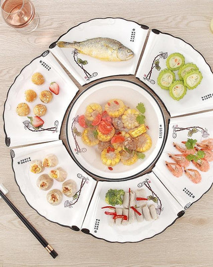 Sophisticated Fan-Designed Bone China Tableware Set