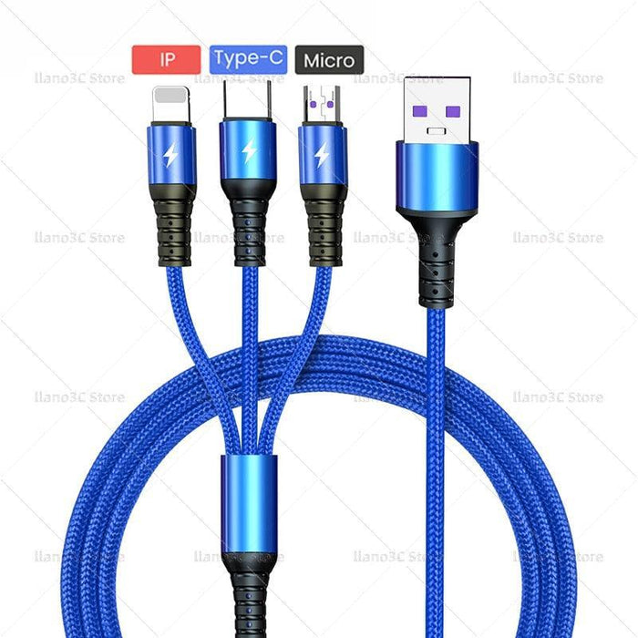 Ultimate 3-in-1 Charging Cable for Huawei, iPhone, and Samsung - Fast Charging Solution