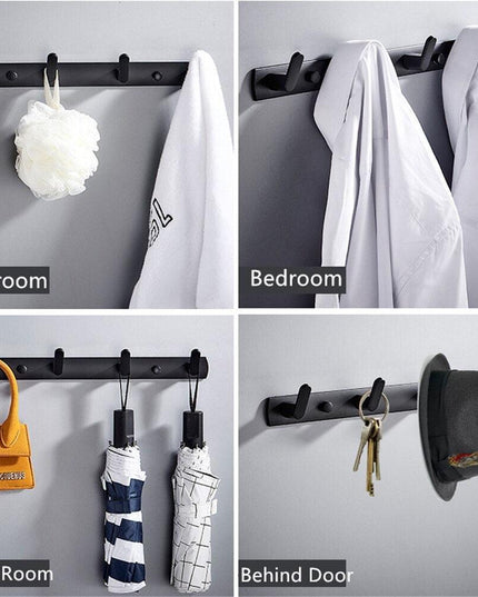 Chic Wall-Mounted Storage Organizer with Hooks and Shelf - Sleek Home Organization Solution