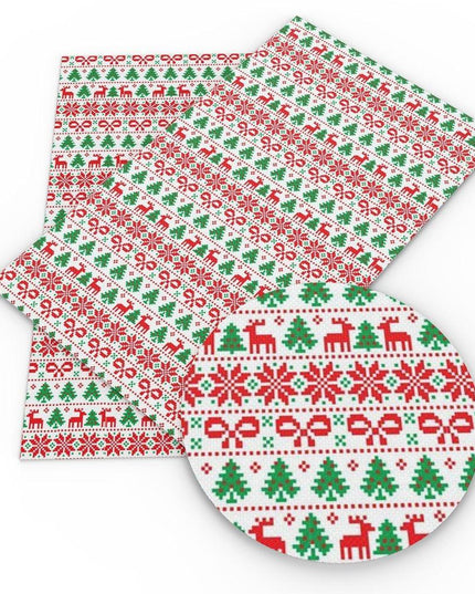 Crimson Holiday Faux Leather Crafting Kit - DIY Festive Fabric Set