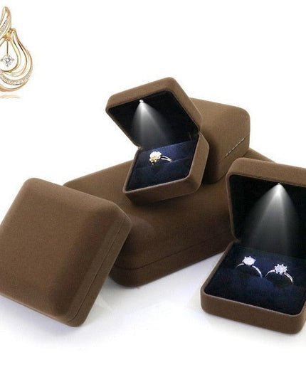 Illuminated Plush Jewelry Display Case with LED Lighting for Elegant Showcasing
