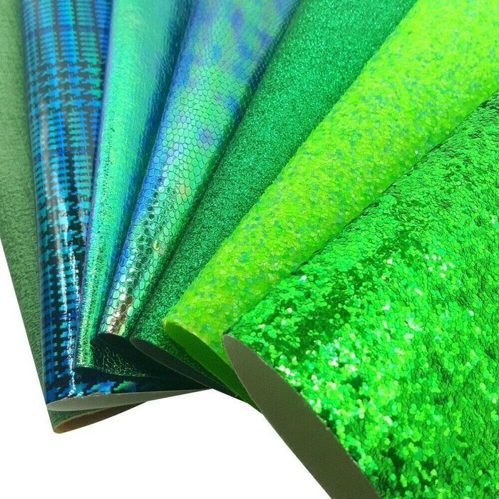 Green Vinyl Fabric Sheets Bundle: Crafty Creators' Ultimate DIY Companion