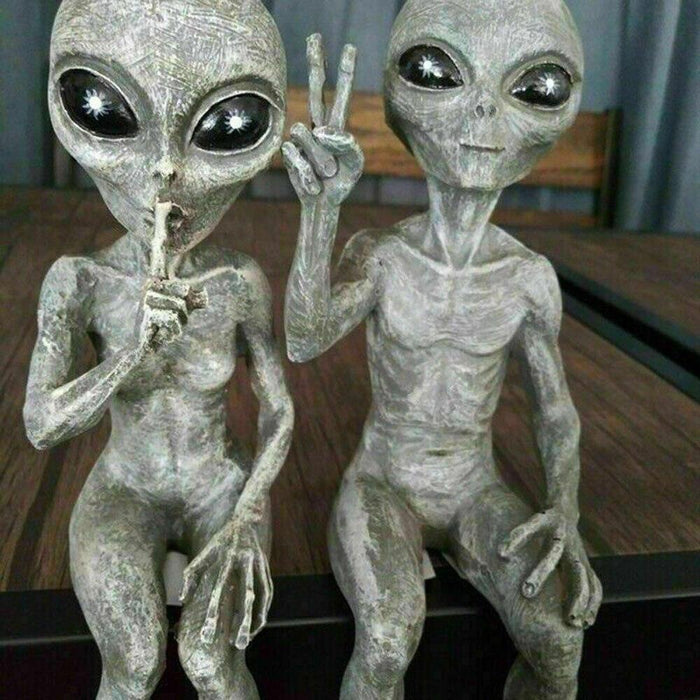 Serene Intergalactic Zen Alien Meditation Sculpture