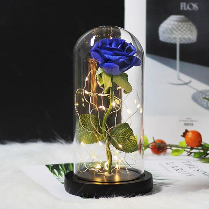 Eternal Rose LED Glass Dome for Enchanting Decor