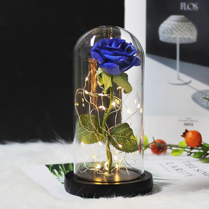 Eternal Rose LED Glass Dome for Enchanting Decor