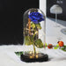 Enchanting Rose Glass Dome with Magical LED Lighting for Timeless Elegance