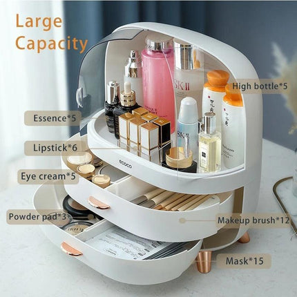 Elegant Makeup and Jewelry Storage Solution with Spacious Organization Compartments