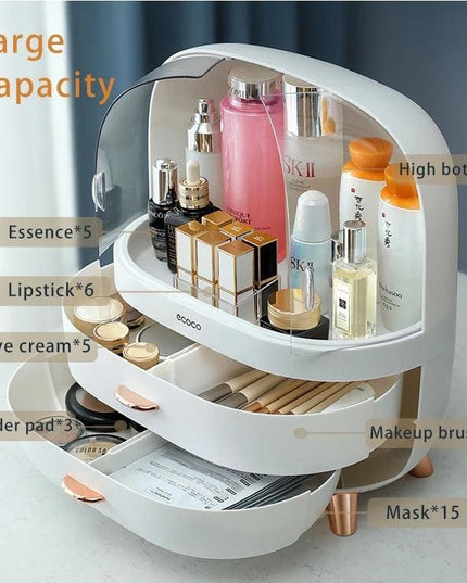 Elegant Makeup and Jewelry Storage Solution with Spacious Organization Compartments