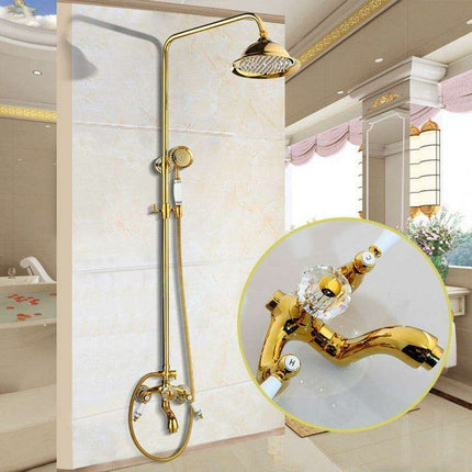 Luxurious Golden Opulence Brass Rainfall Shower Set