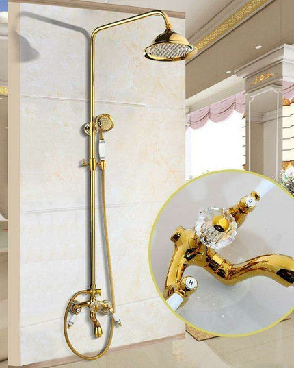Luxurious Golden Opulence Brass Rainfall Shower Set