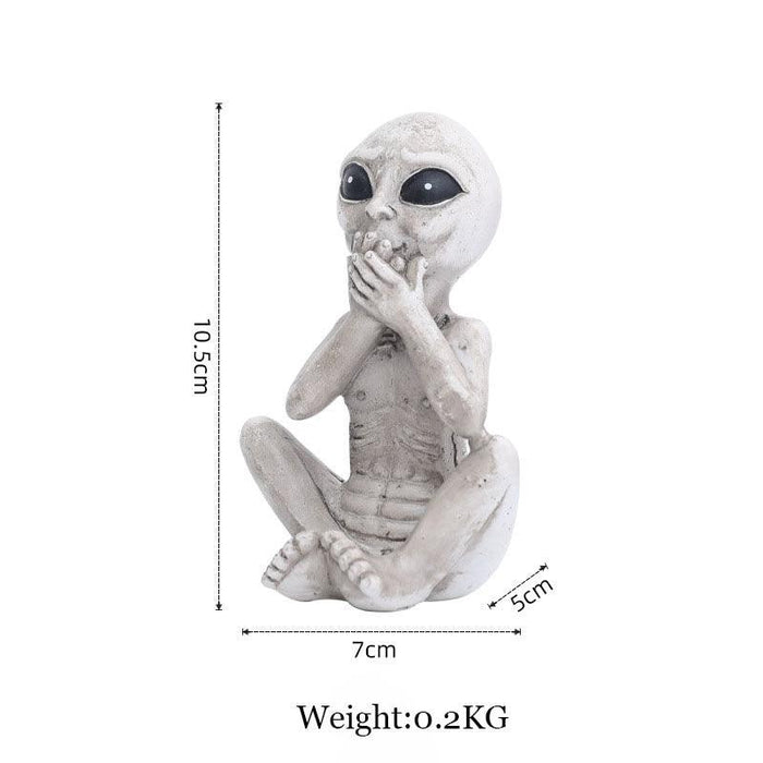 Extraterrestrial Joy: Whimsical Alien Figurine Garden Set