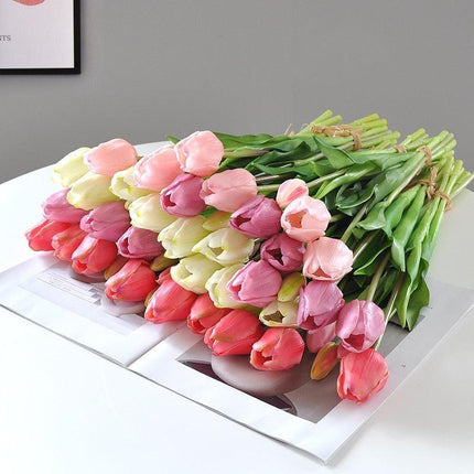 Luxurious Tulip Elegance Bouquet - Stunning Artificial Floral Arrangement | Customizable Home Decor