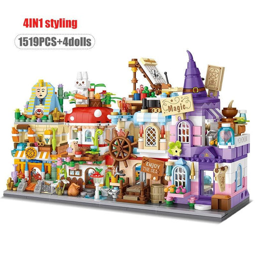 Cityscape Miniature House Brick Building Set with Friends Characters - Eco-Friendly