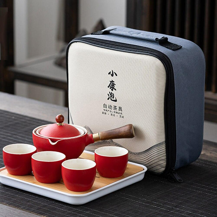 Portable Lazy Kung Fu Tea Set Tea Cup Teapot 360 Automatic Spinning Creative Tea Making Teaware Sets Chinese Tea Ceremony Gift