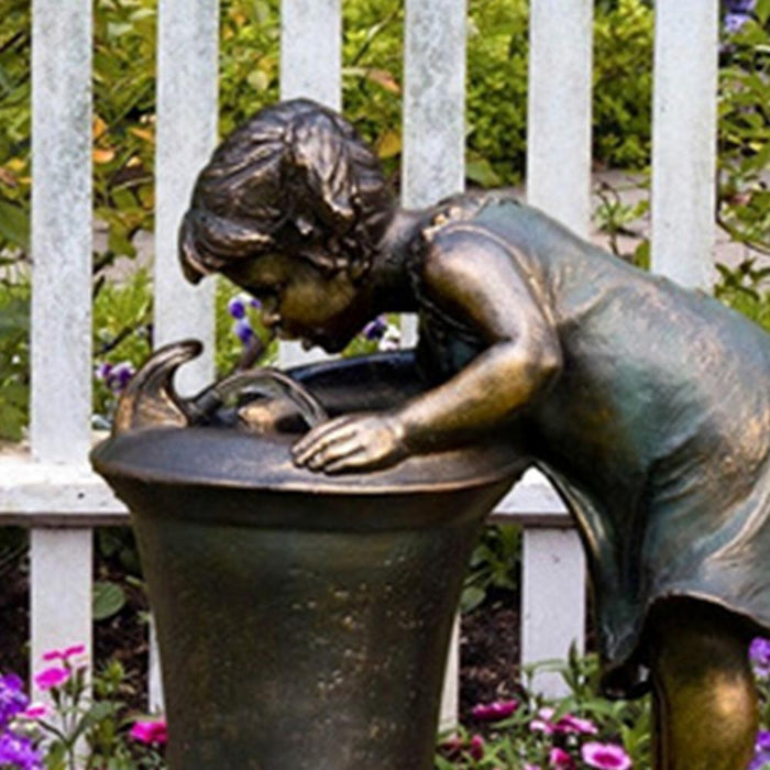 Charming Vintage Children’s Resin Fountain Sculpture for Outdoor Delight