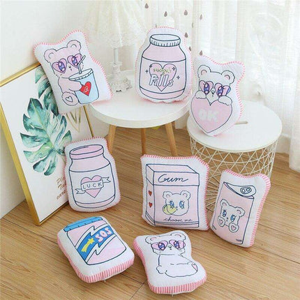 Charming Japanese-Inspired Pink Beca Bear Plush Pillow - Redefining Comfort in Style