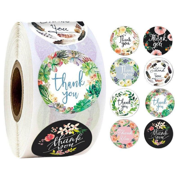 Festive 500-Piece Gift Bag Sealing Stickers - Colorful 1-inch Adhesive Labels