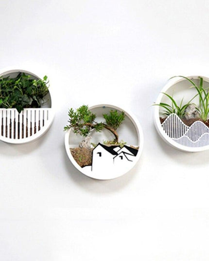 Chic Round Acrylic Wall Planter Duo for Stunning Succulent Displays