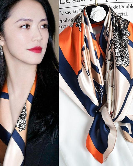 Luxurious Floral Silk Scarf for Women - Chic Neck Wrap for Holiday Elegance
