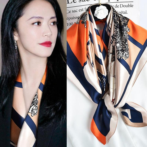 Women 100% Real Silk Square Scarf Hangzhou Pure Silk Neckscarf Wraps for Christmas Day Gift Present Square Silk Scarves Bandanas
