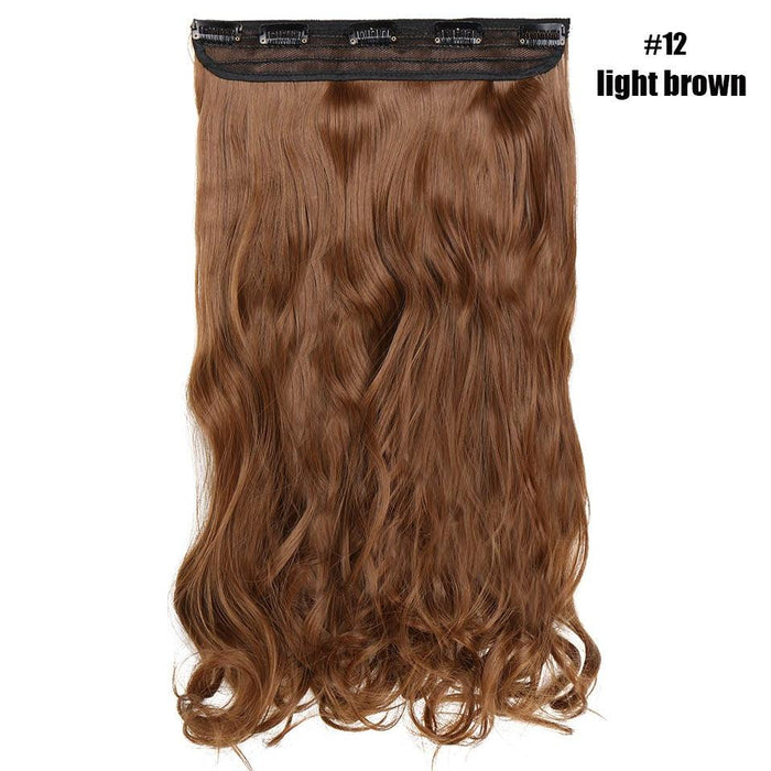 BENEHAIR Synthetic Hairpieces 24&quot; 5 Clips In Hair Extension One Piece Long Curly Hair Extension For Women Pink Red Purple Hair-0-Très Elite-light brown-24inches-CHINA-Très Elite