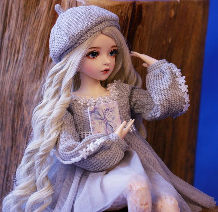 Sophisticated 60cm Bespoke BJD Doll with Silver Hair