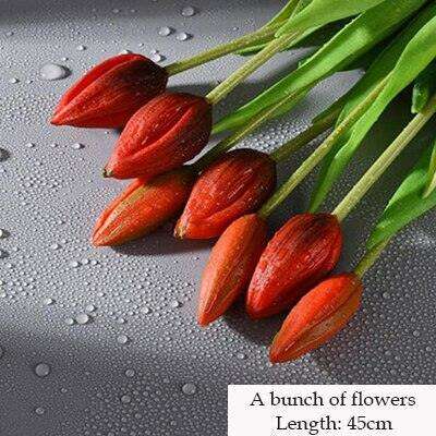 Timeless Tulip Charm Set: Luxe Artificial Tulip Blooms for Elegant Home Styling