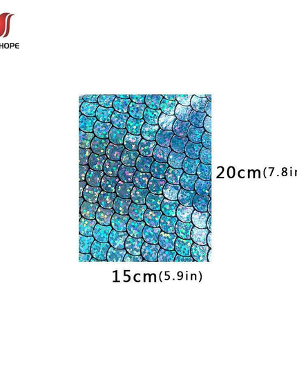 Enchanted Holographic Mermaid Scale PU Faux Leather for Creative DIY Crafts