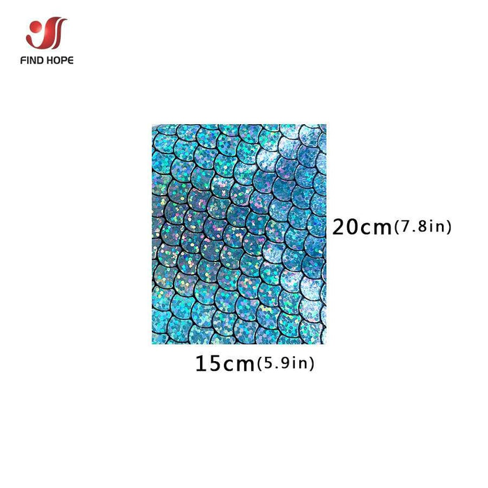 Enchanted Holographic Mermaid Scale PU Faux Leather for Creative DIY Crafts