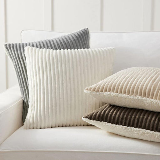 Ridgeline Sherpa Back Cushion Cover Corduroy Pillow Cover Set for Modern Home Decor