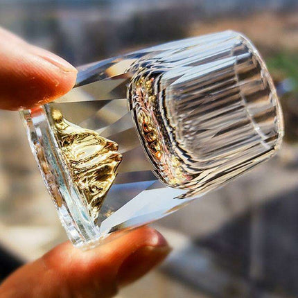 Luxurious 24k Gold-Accented Crystal Shot Glasses - Set of 2 for Exquisite Celebrations
