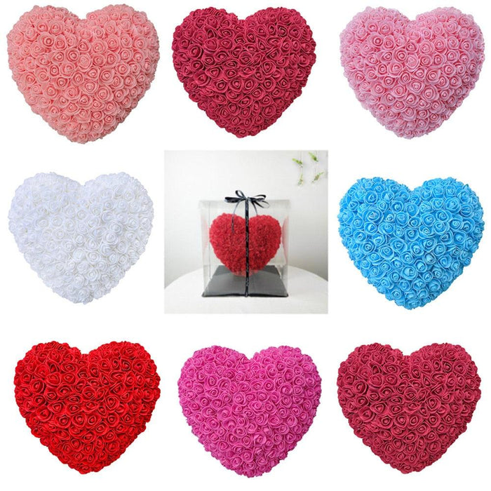 Lovely Heart-Shaped Red Rose Artificial Flower Box Set